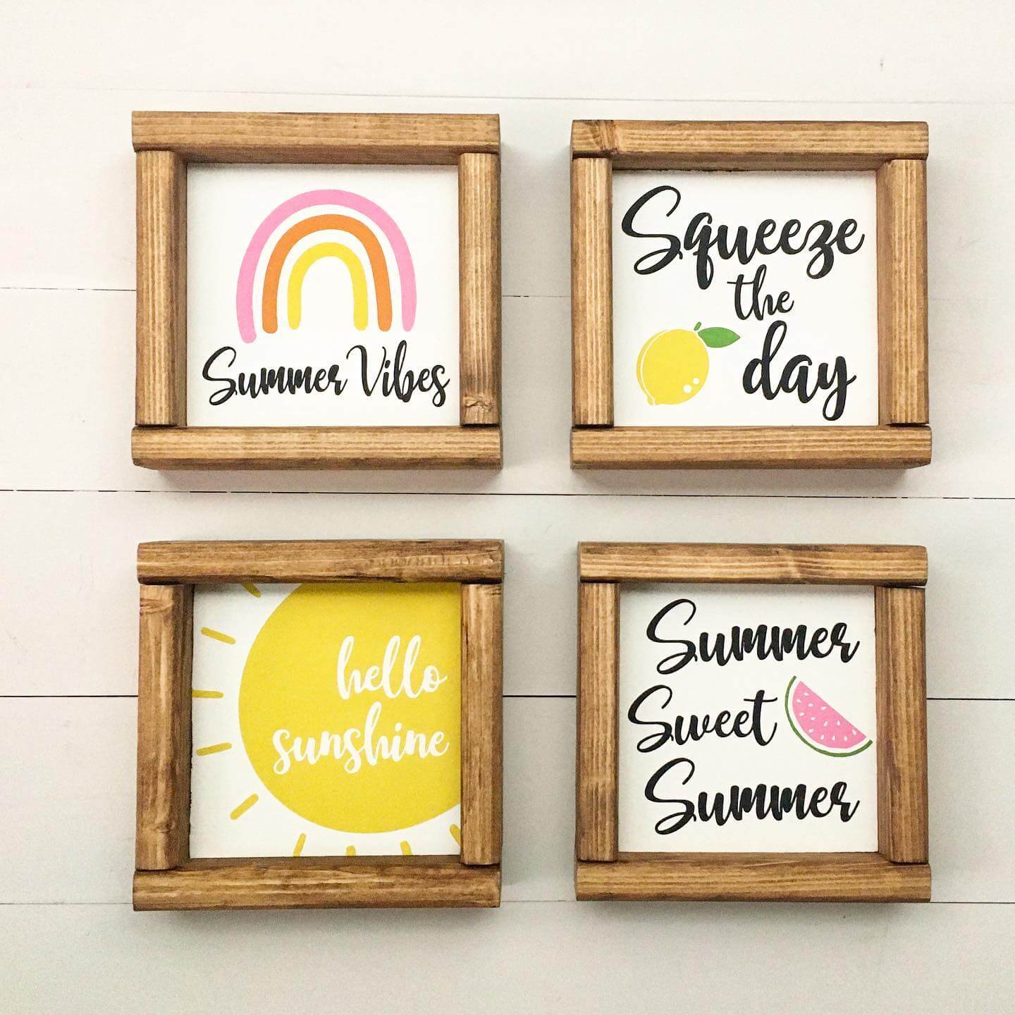 Mini Wooden Signs Add Cheerful Summer Sayings to Walls