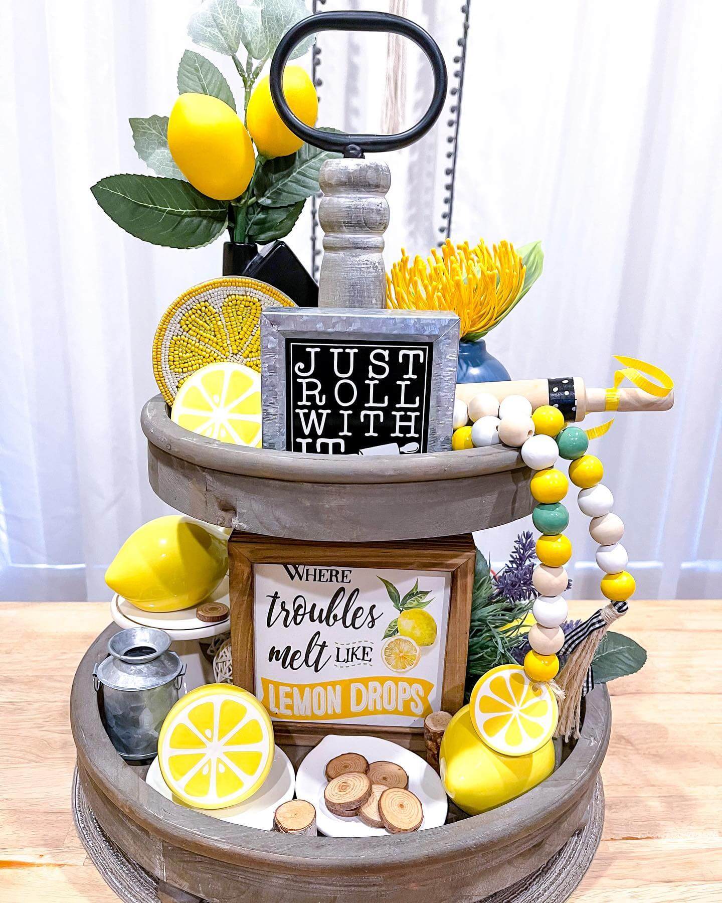 Tiered Tray With Lemon Accents Brings Summer Cheer
