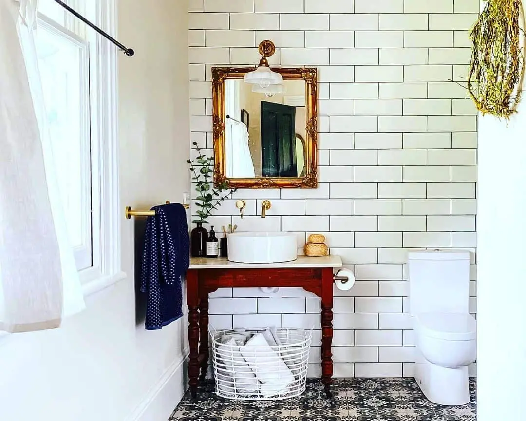 Repurpose an Antique Table as a Vanity