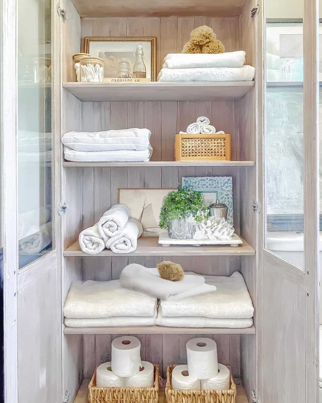 Keep Toilet Paper Rolls Tidy in Woven Baskets