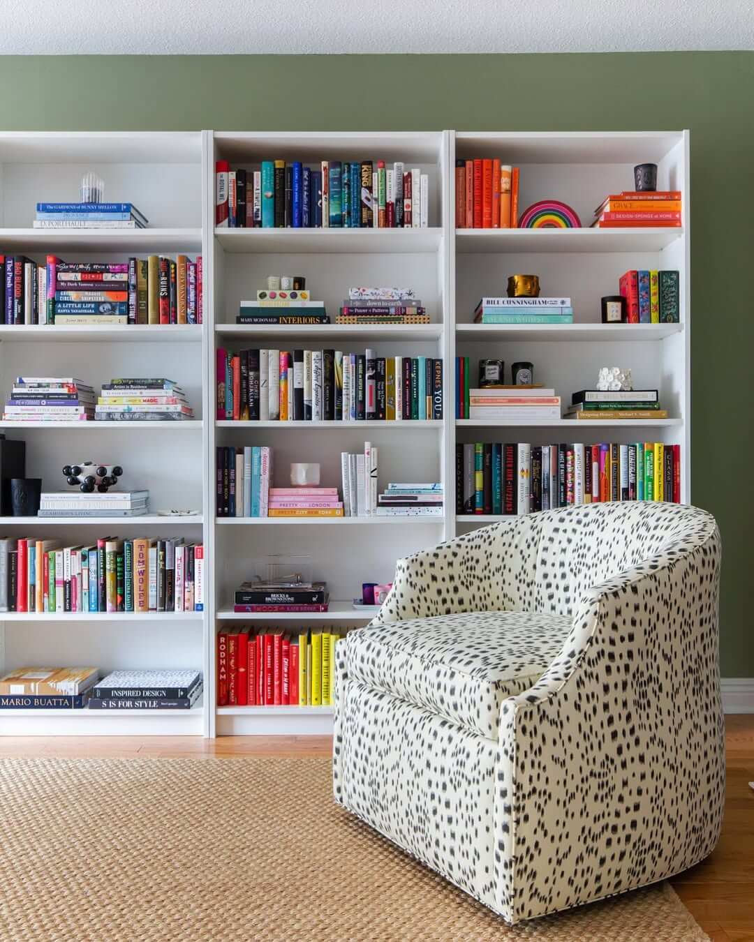 Grouped Red and Yellow Books Create a Bold Color Block