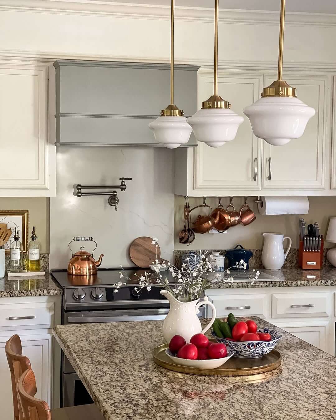 Hanging Copper Pots Free Up Stove Top Space