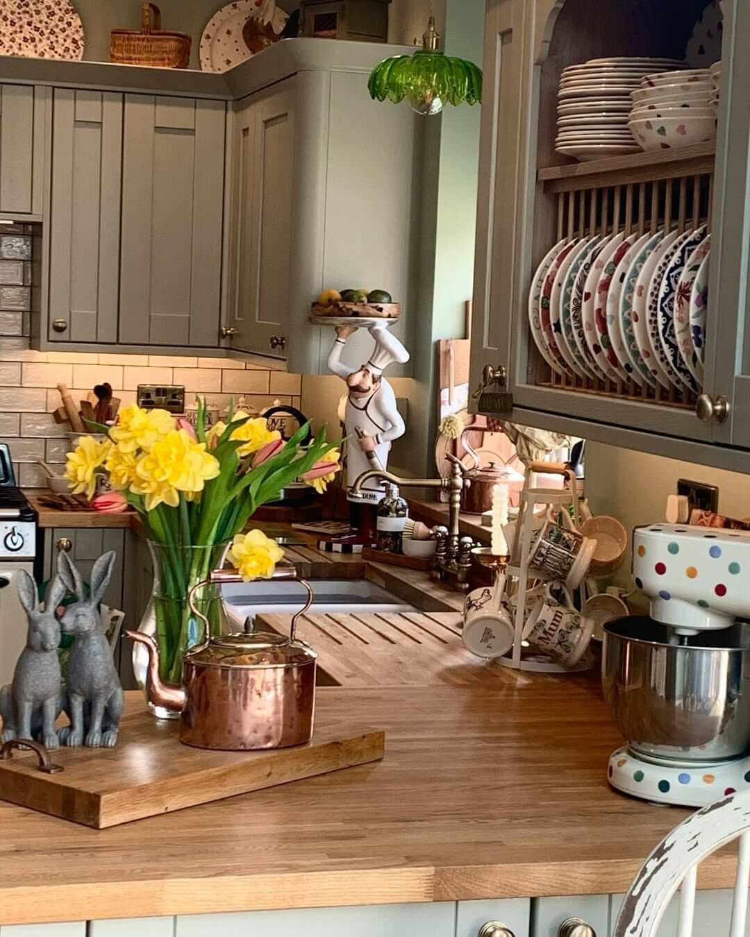 Group Decorative Items on a Tray for Easy Access