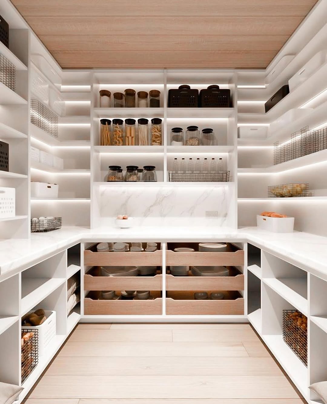 Deep Drawers for Dishware Storage