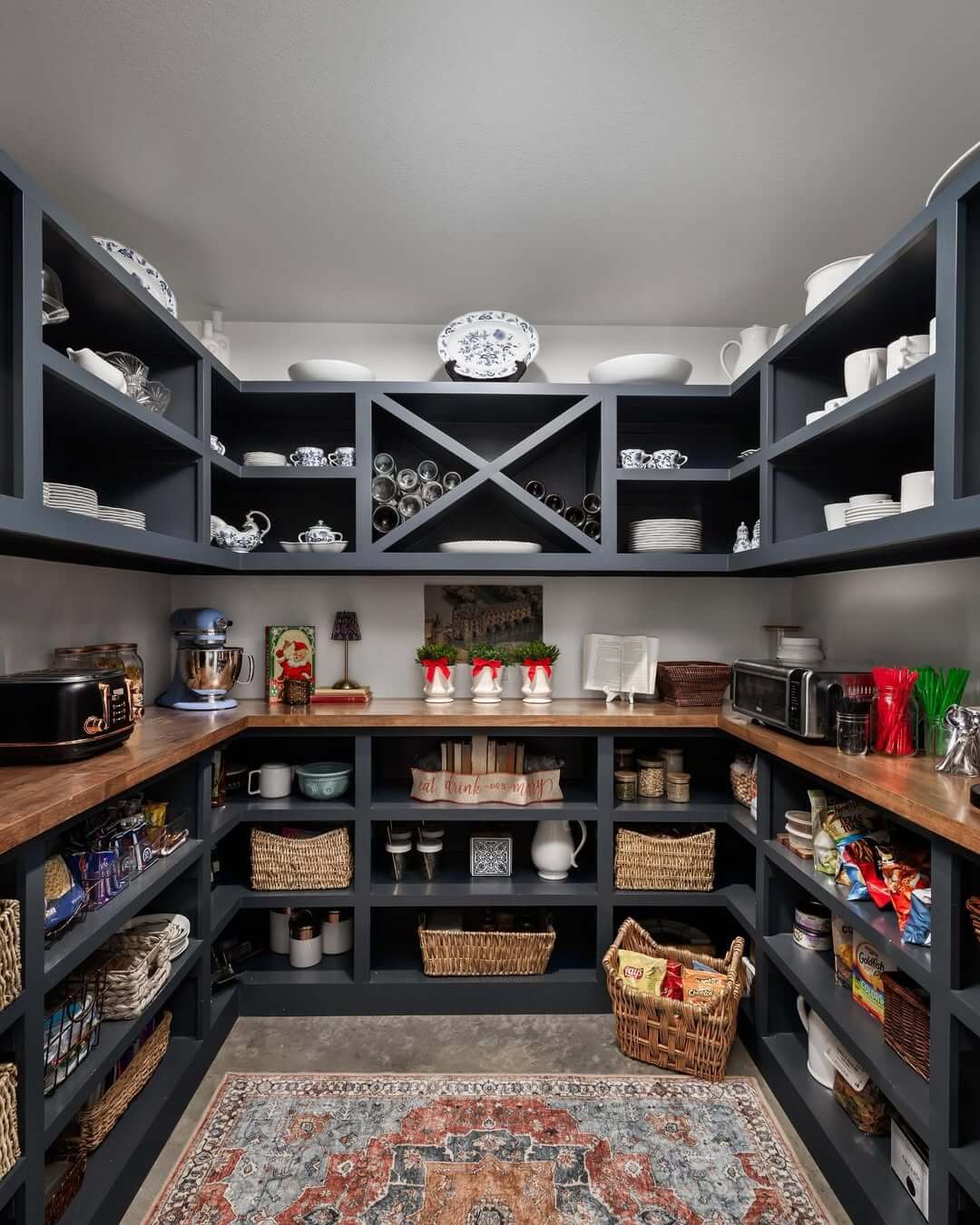 X-Shaped Cubbies Store Wine Bottles and Break Up Shelving