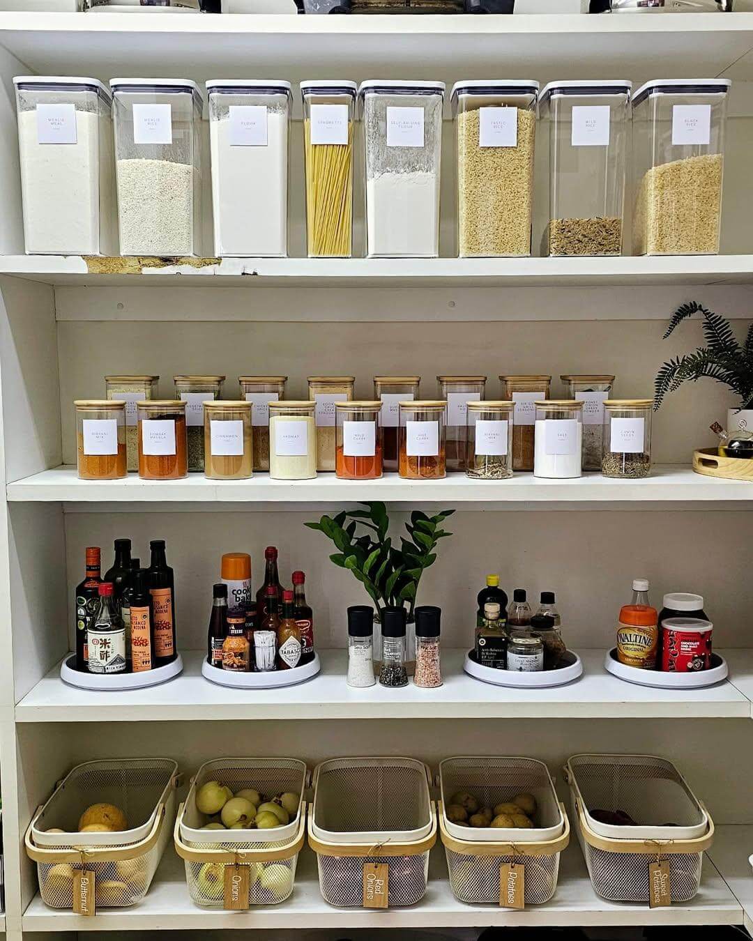 Mesh Bins with Wooden Trim Corral Root Vegetables