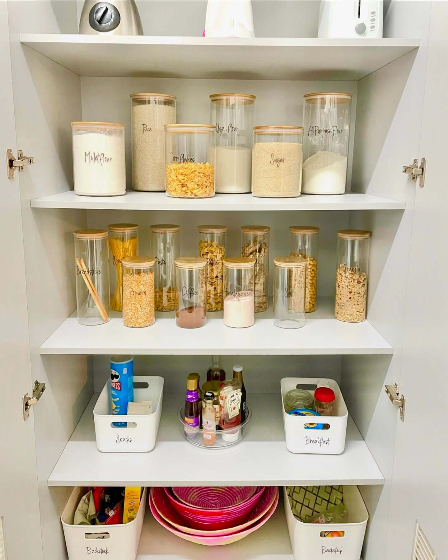 Tall Glass Canisters for Pasta and Grains