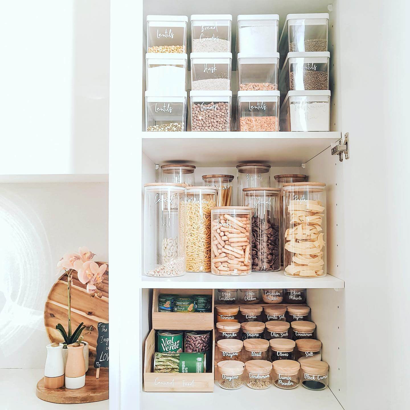 Stackable Square Containers for Grains and Legumes