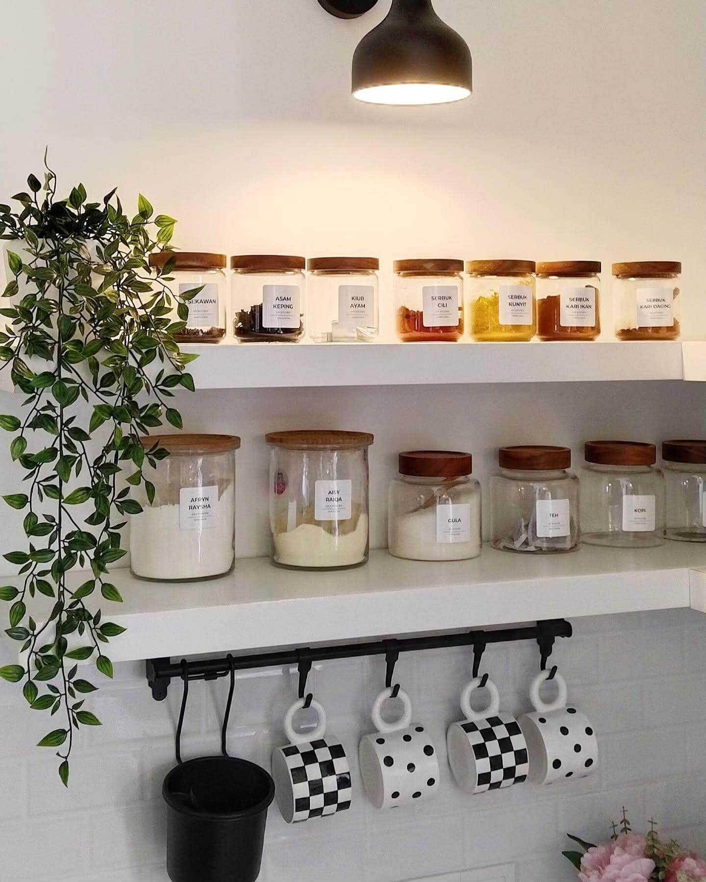 Uniform Glass Jars for Spices and Staples