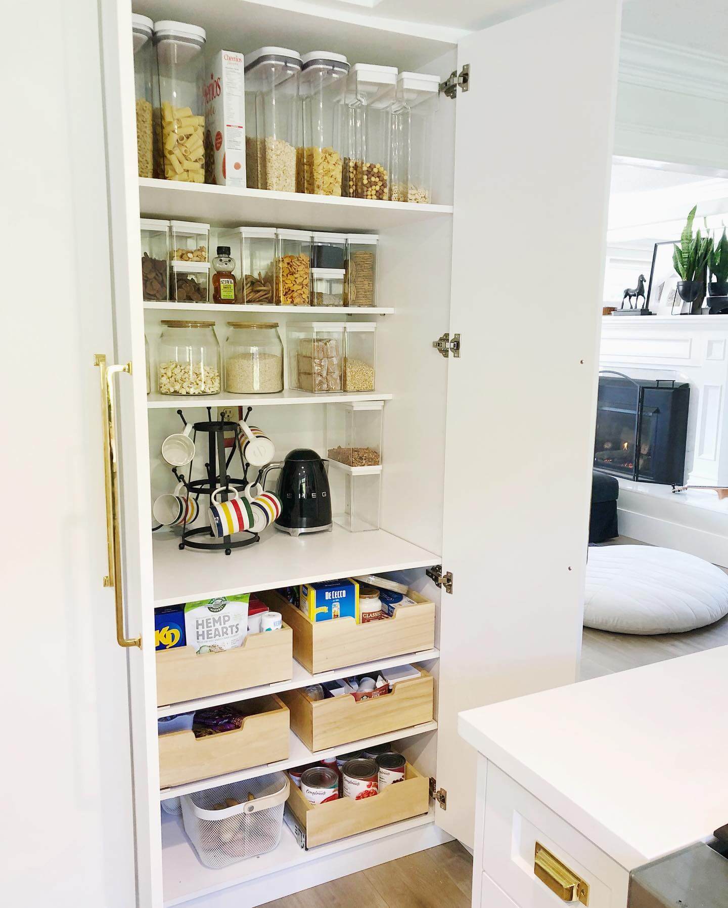 Wooden Pull-Out Drawers for Bagged Goods