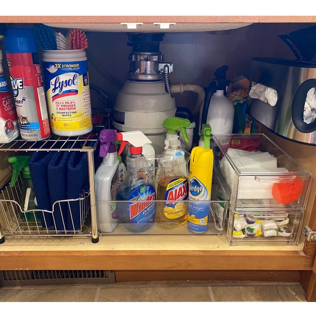 Clear Stackable Drawers for Small Cleaning Pods and Sponges
