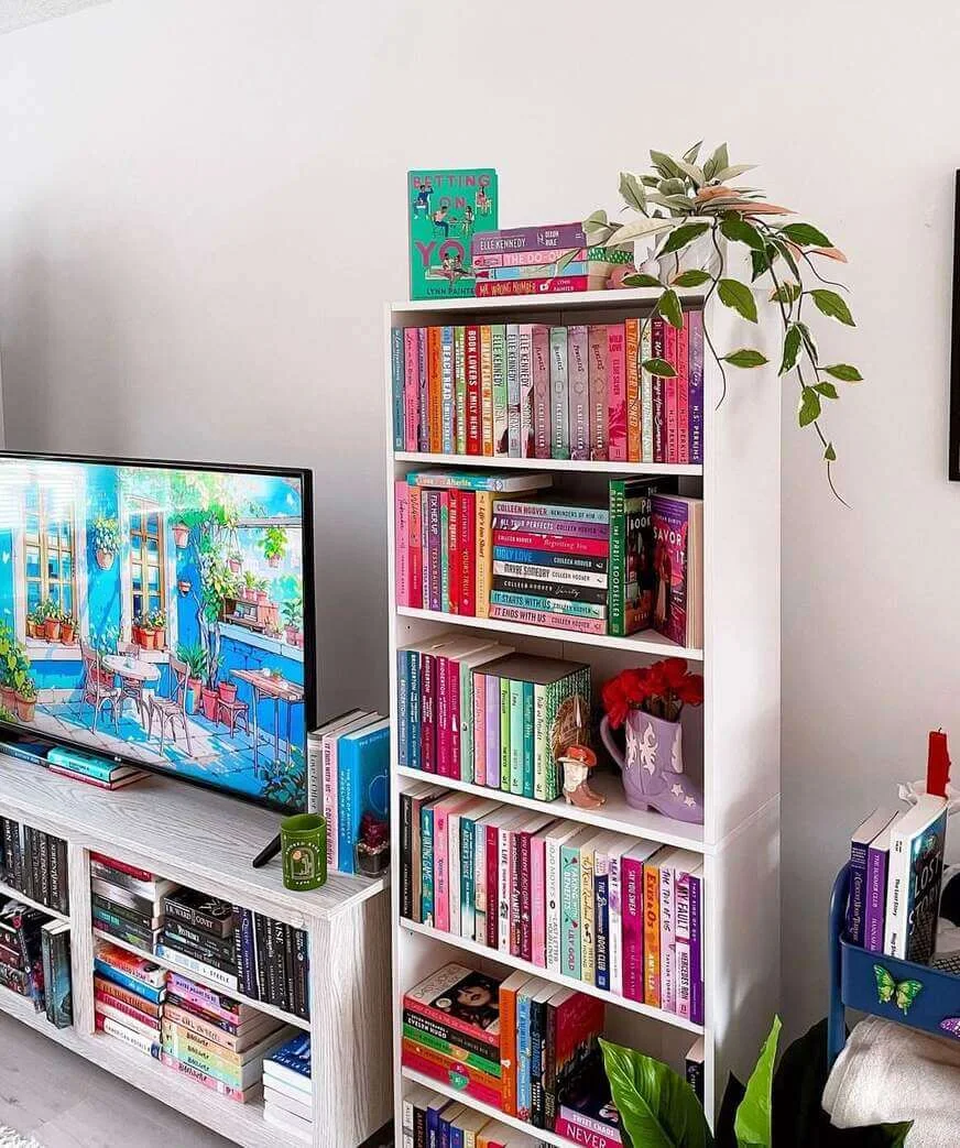 Soften a Bookshelf with a Cascading Plant