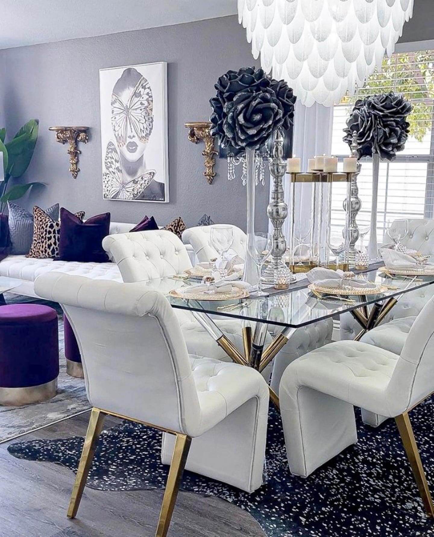 Dramatic Black Rose Candelabras Add Art Deco Height