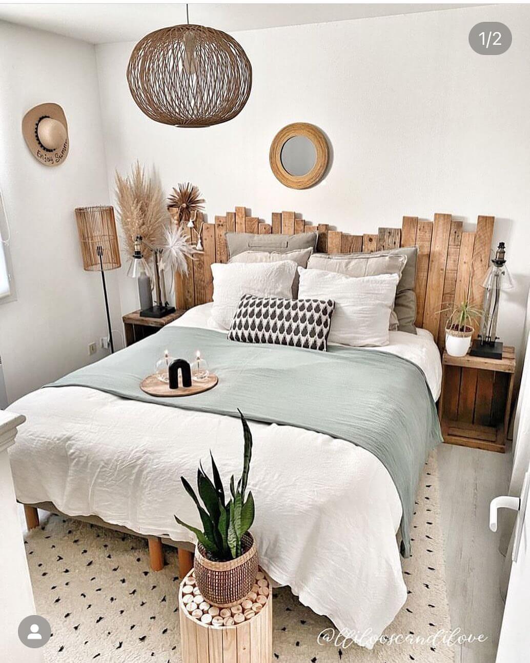 Craft a rustic focal point with a reclaimed wood headboard