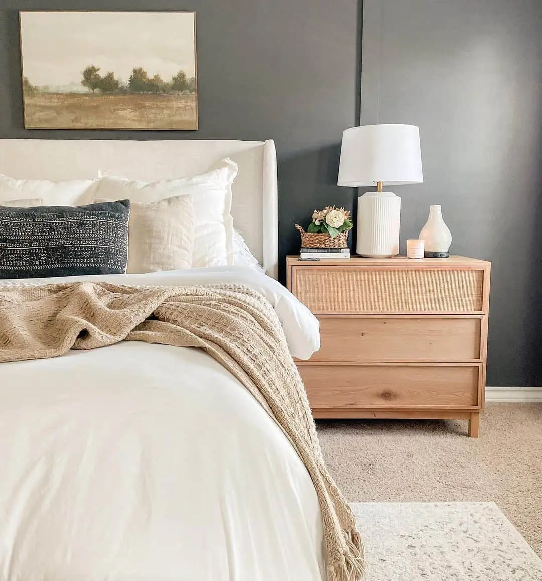 Choose a Light Wood Nightstand with Cane Front