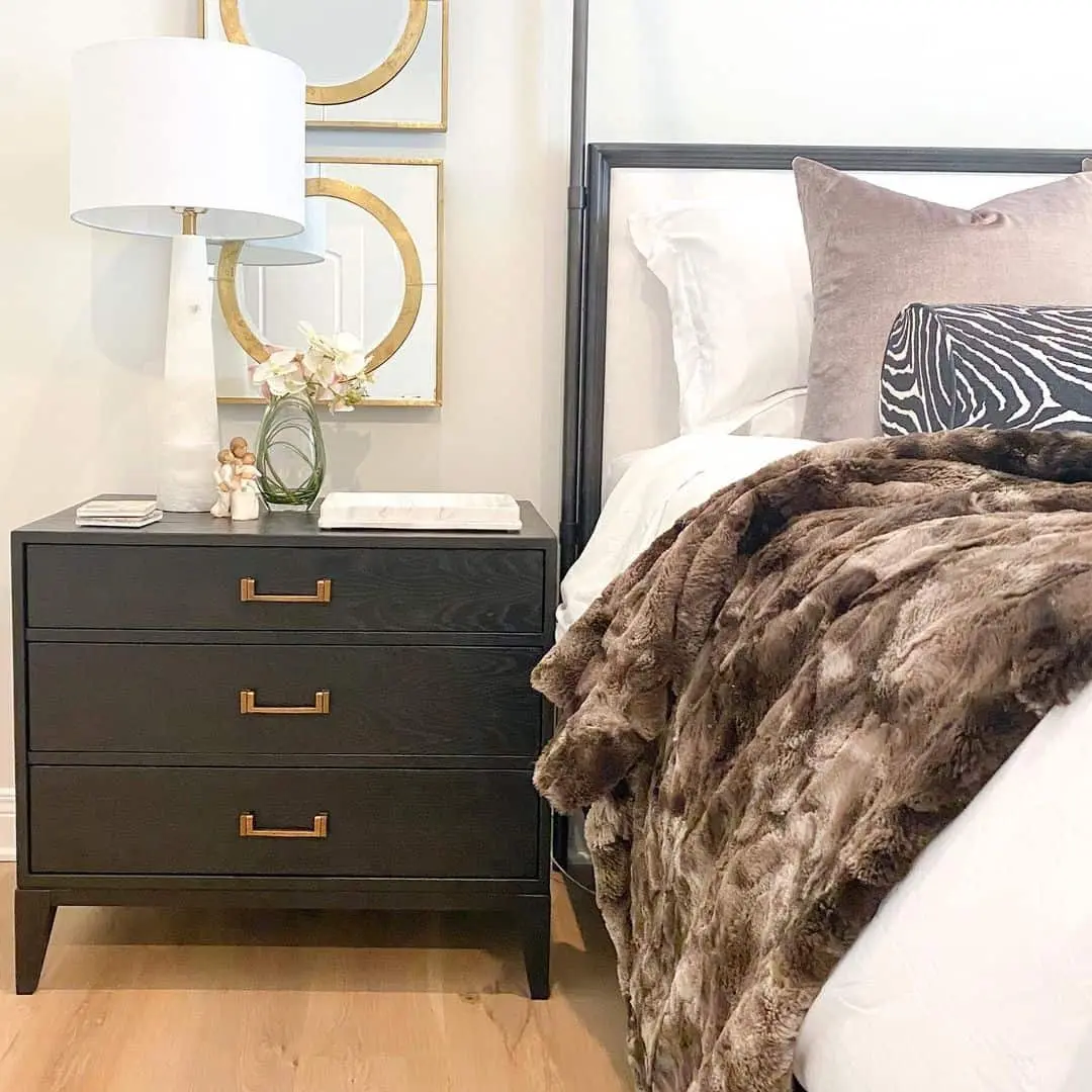 Contrast Dark Wood with Brass Hardware
