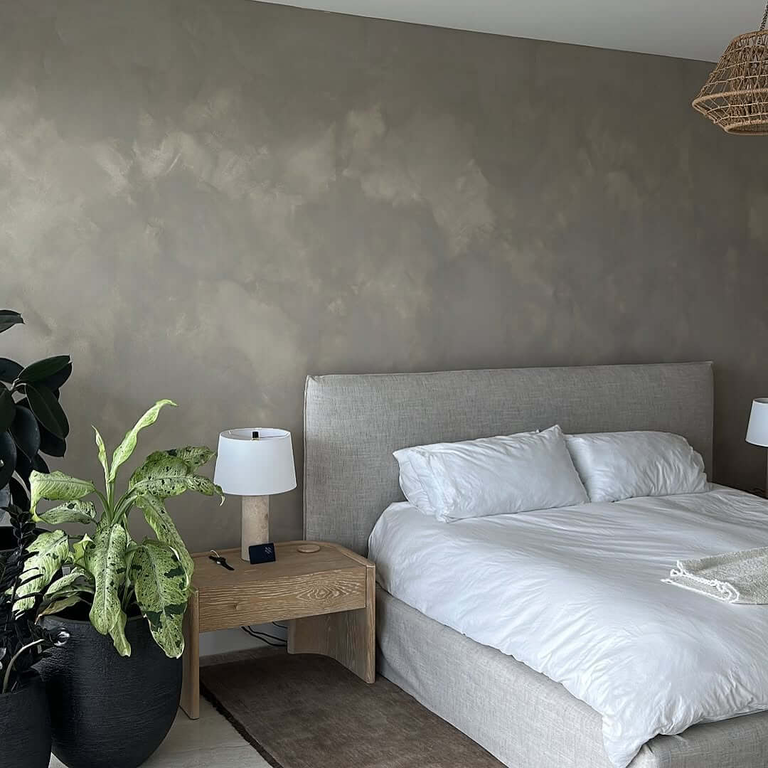 Textured Plaster Walls Create a Moody Accent