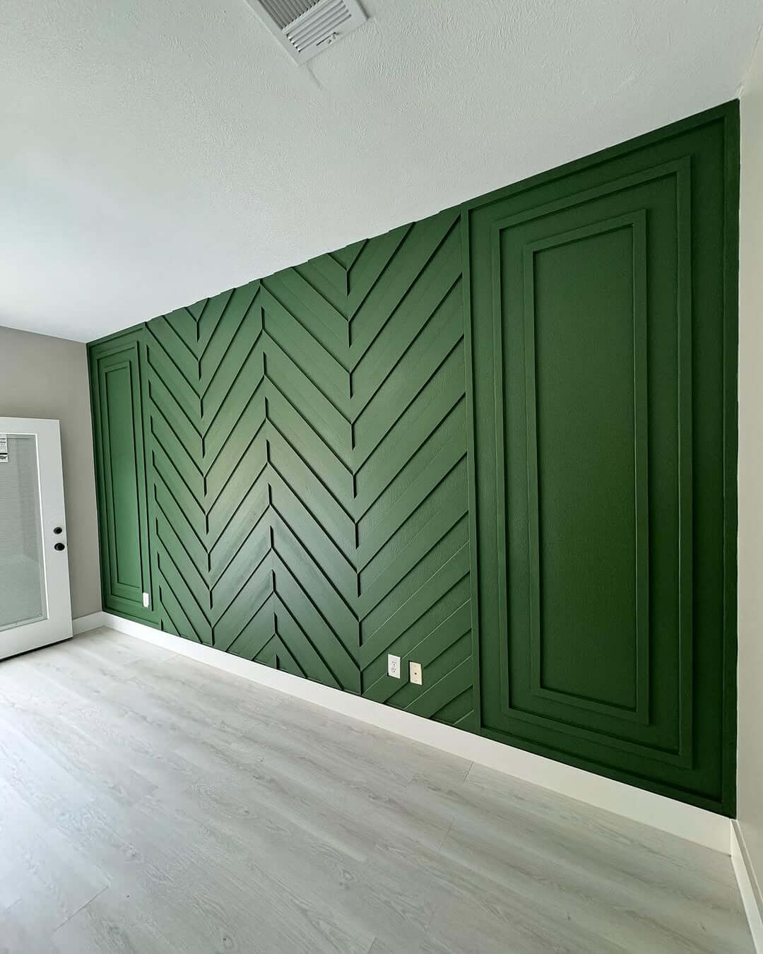 Herringbone and Framed Panels in Deep Green