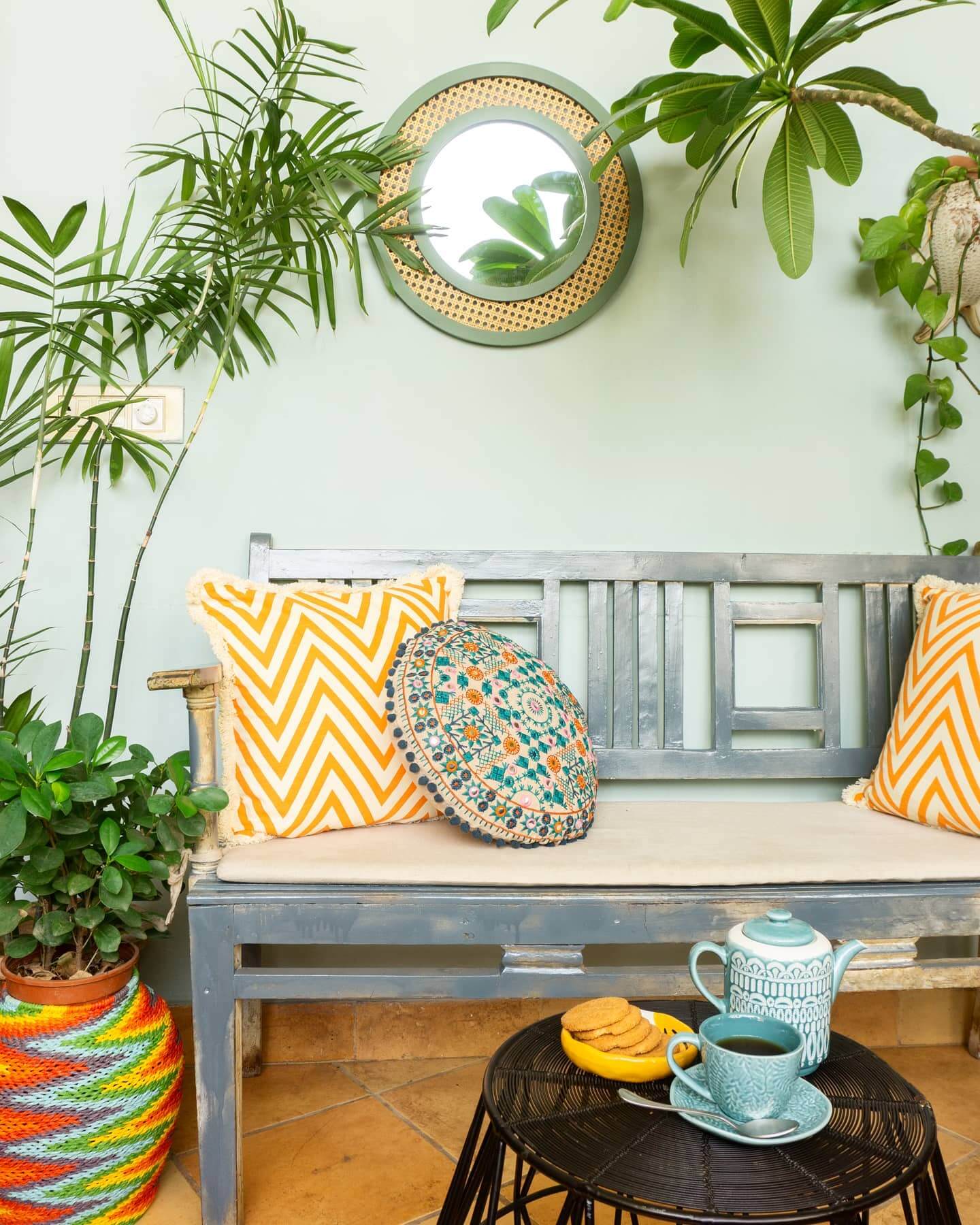 Incorporate Bohemian Style with a Cane Mirror