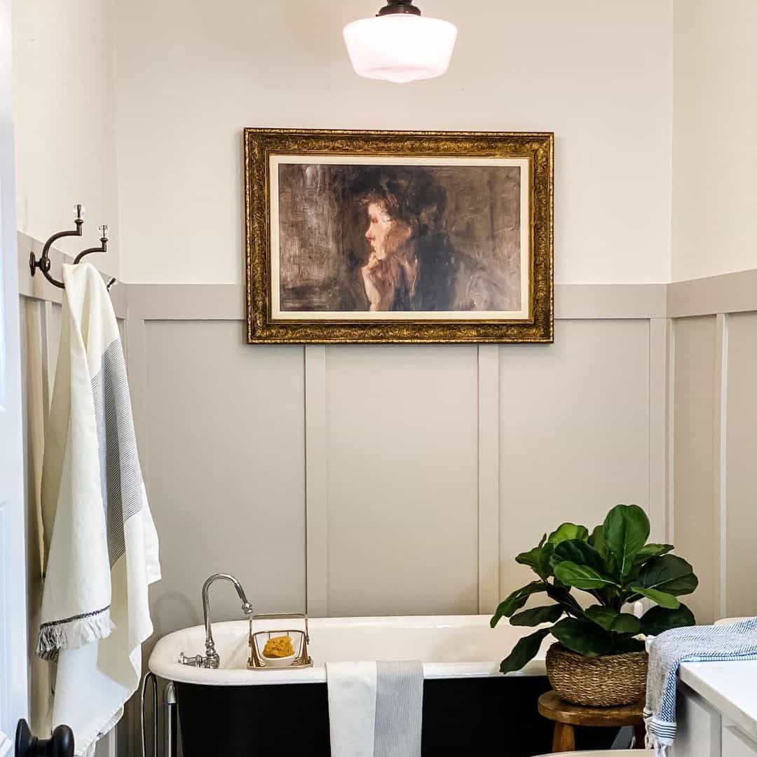 Ornate Framed Portrait Adds a Dramatic Focal Point