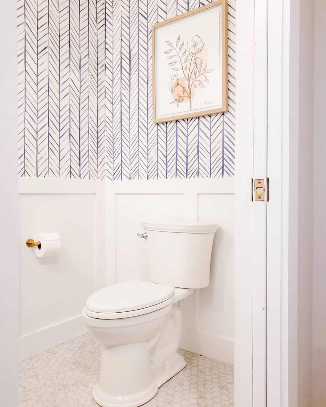 Minimalist Floral Line Art Complements Bold Wallpaper
