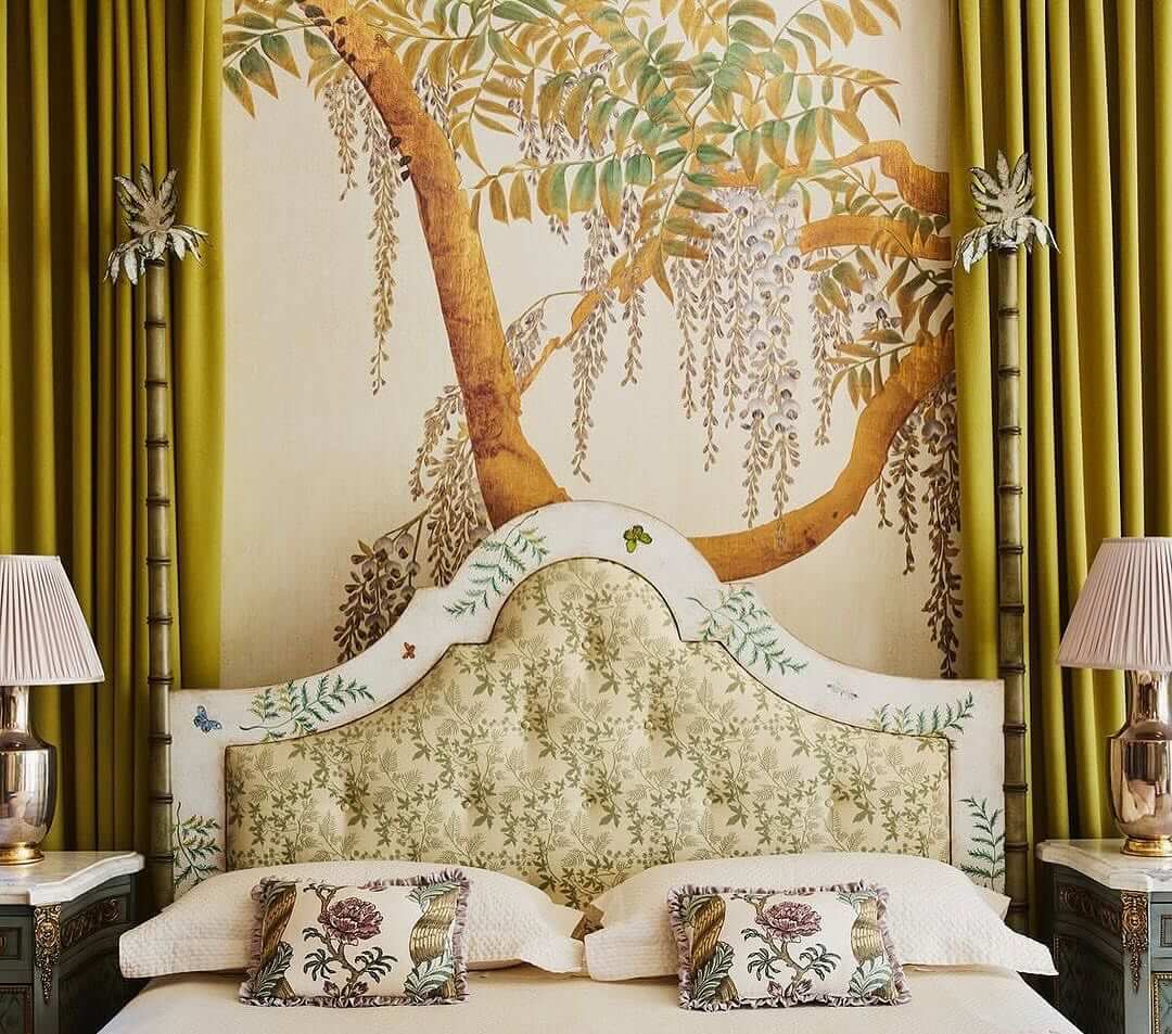 Hand-Painted Tree Mural Sets a Whimsical Bedroom Scene