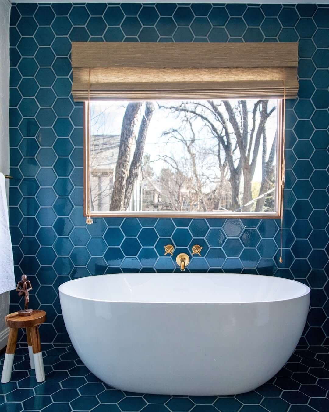 Go Bold with Continuously Tiled Hexagonal Blue Space
