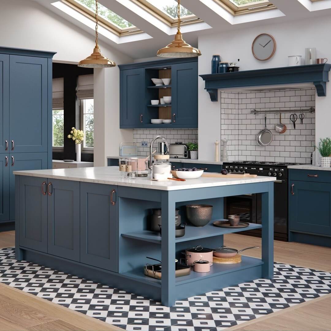 Keep Cookware Accessible with Open Island Shelving