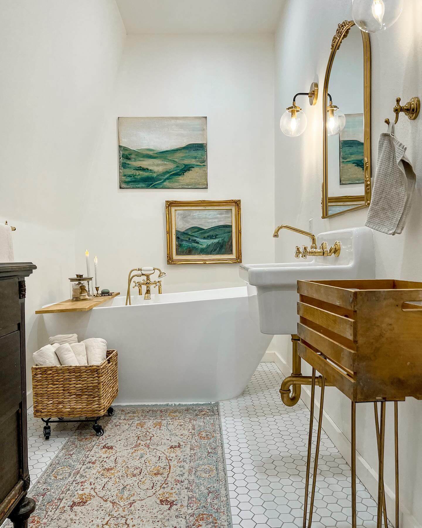 Wooden Tray Adds a Convenient Perch for Bath Essentials