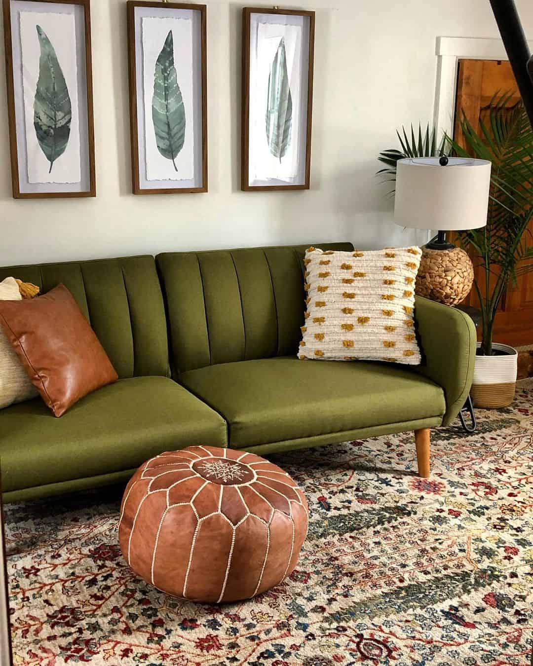 Round Leather Pouf Adds Earthy Texture and Extra Seating