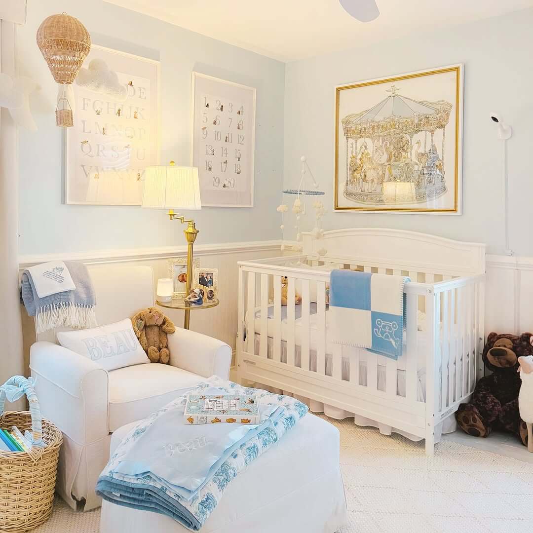 Whimsical Carousel Art Adds Vintage Charm Above Crib