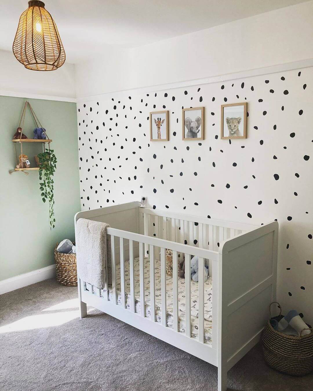 Dalmatian Dot Wall Decals Add Playful Pattern Above the Crib