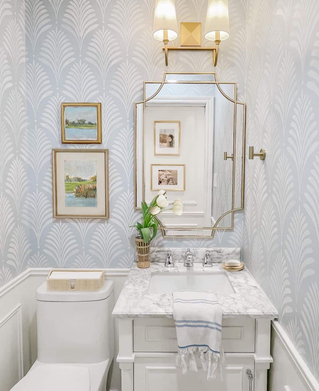 Artful Landscapes Add Serenity Above the Toilet