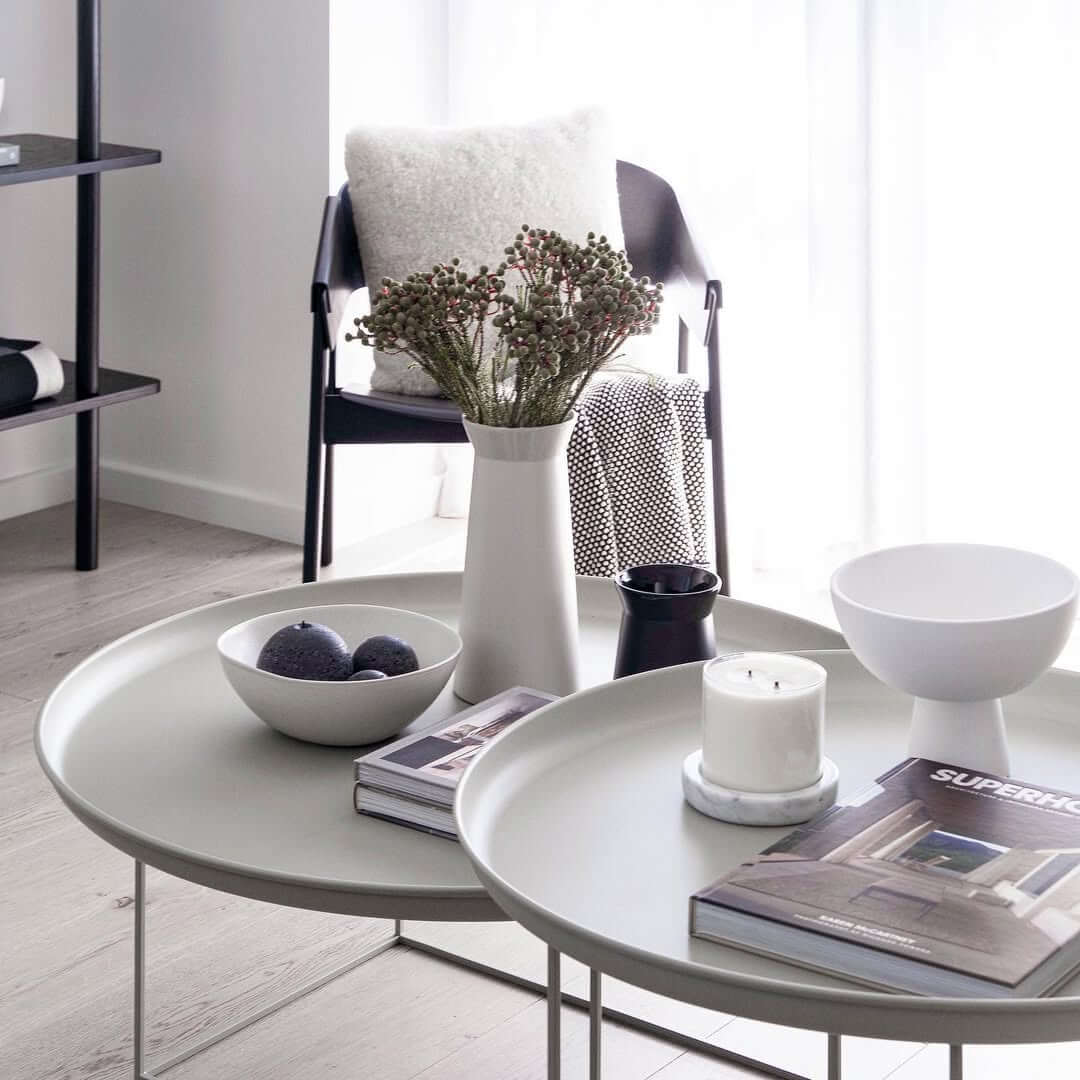 Matte Grey Tray Tables Keep Items Secure