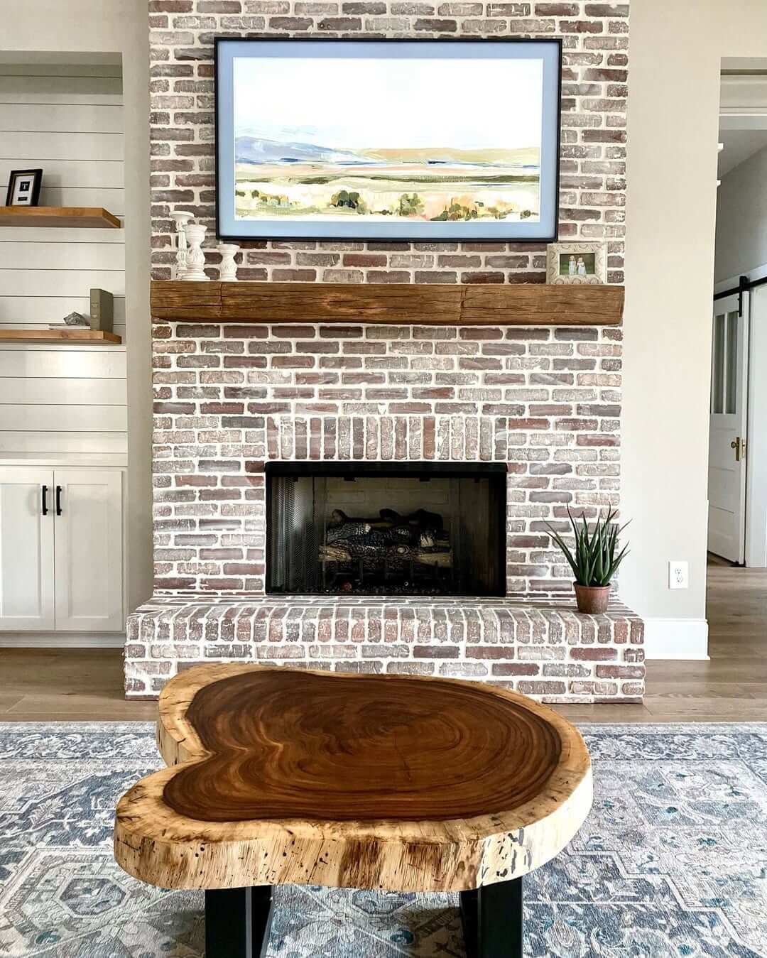 Live-Edge Wood Slab Table with Natural Heart Shape