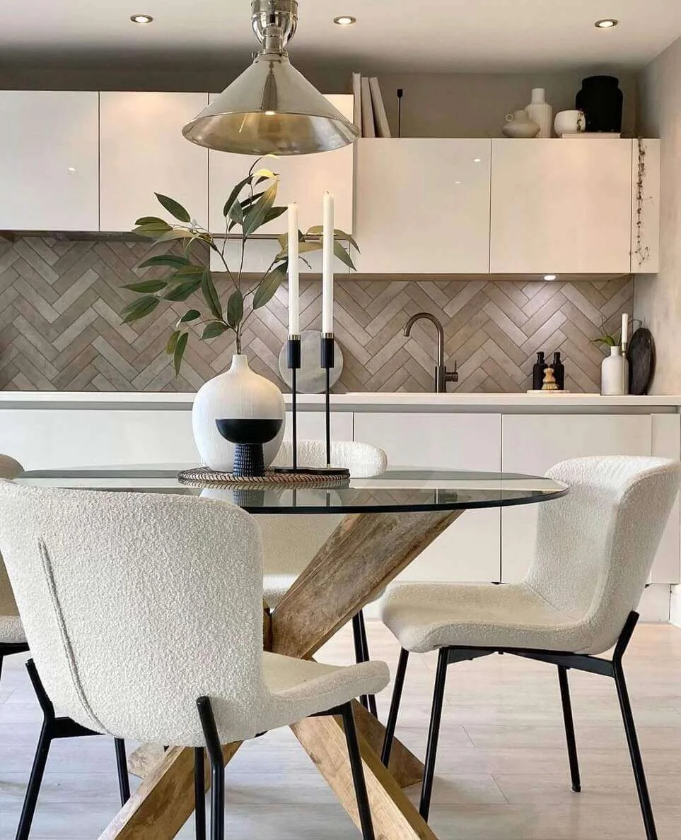 Tall Black Candlesticks Add Dramatic Height to the Table