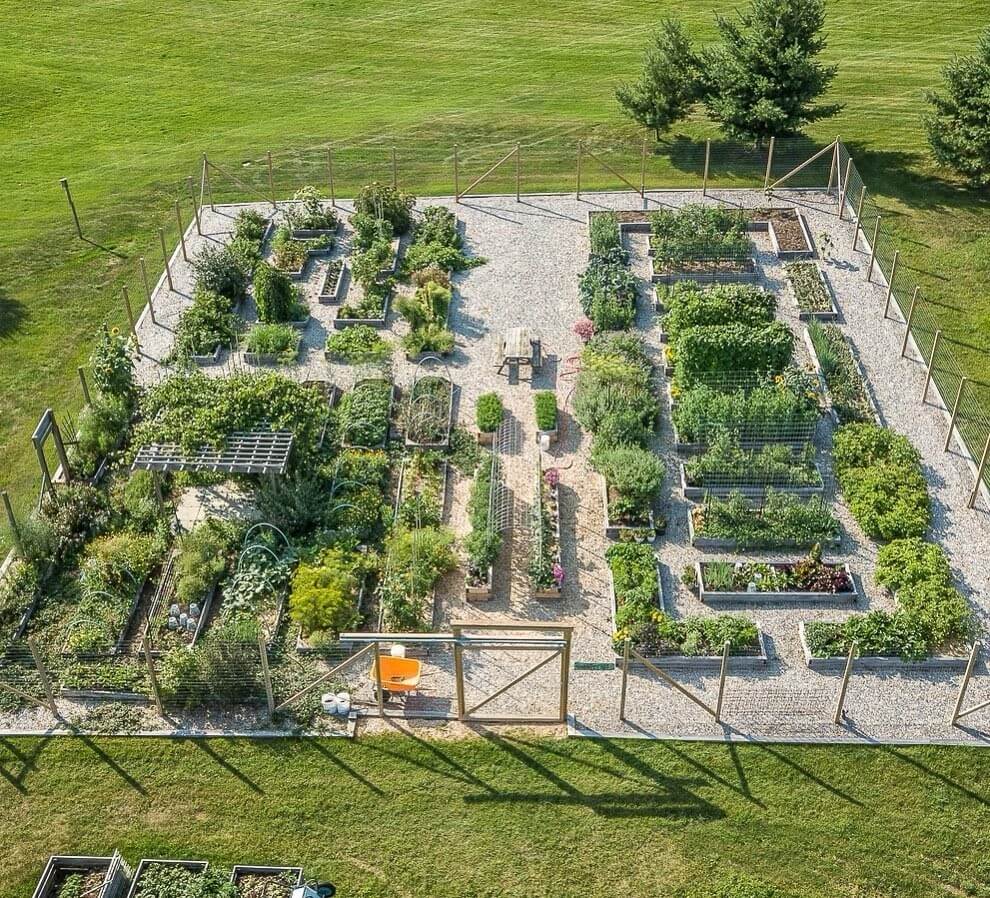 Define Beds with Wide Gravel Pathways