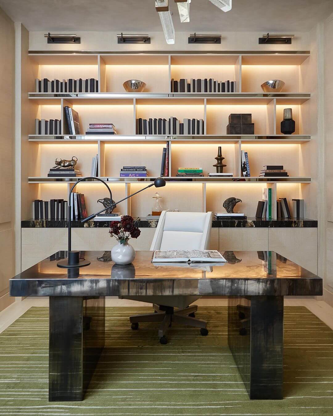 Built-in Shelving With Integrated Lighting