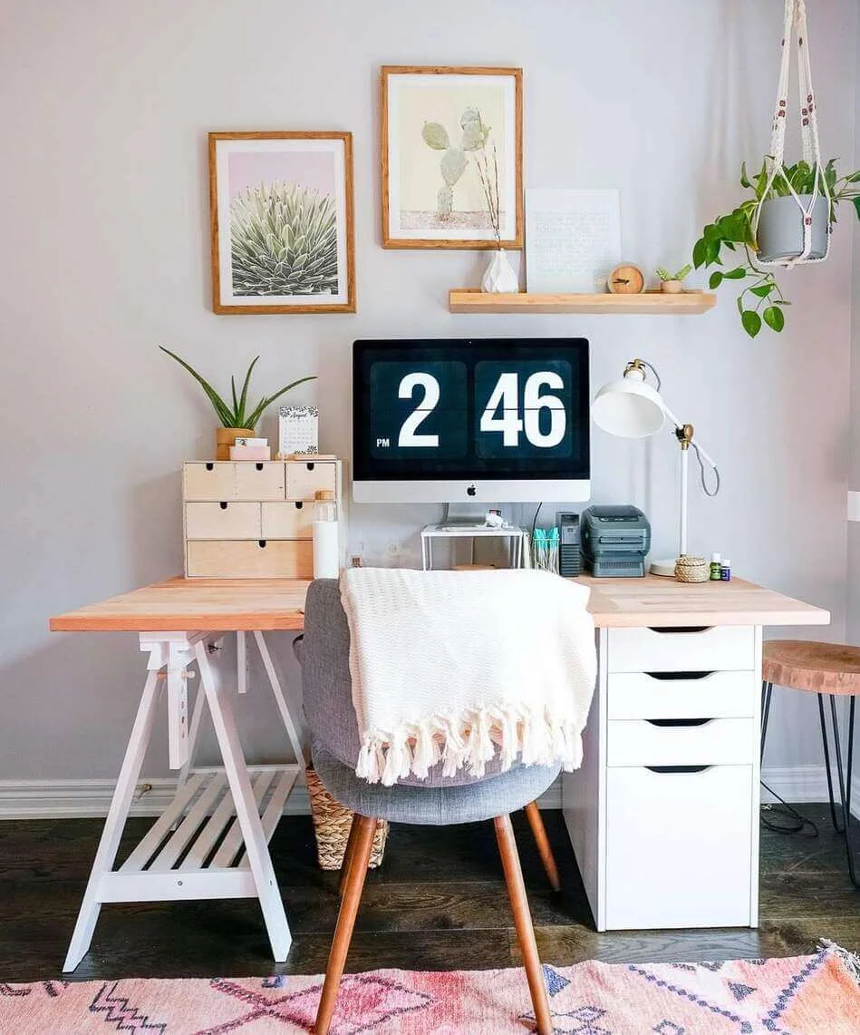 Wooden Crate Drawer Unit Organizes Desk Clutter