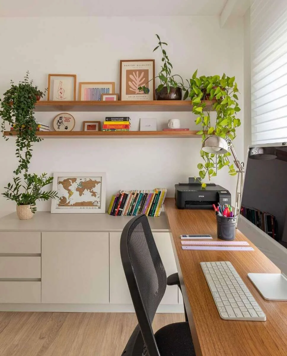Trailing Pothos Plants Add Lush Greenery to Shelves