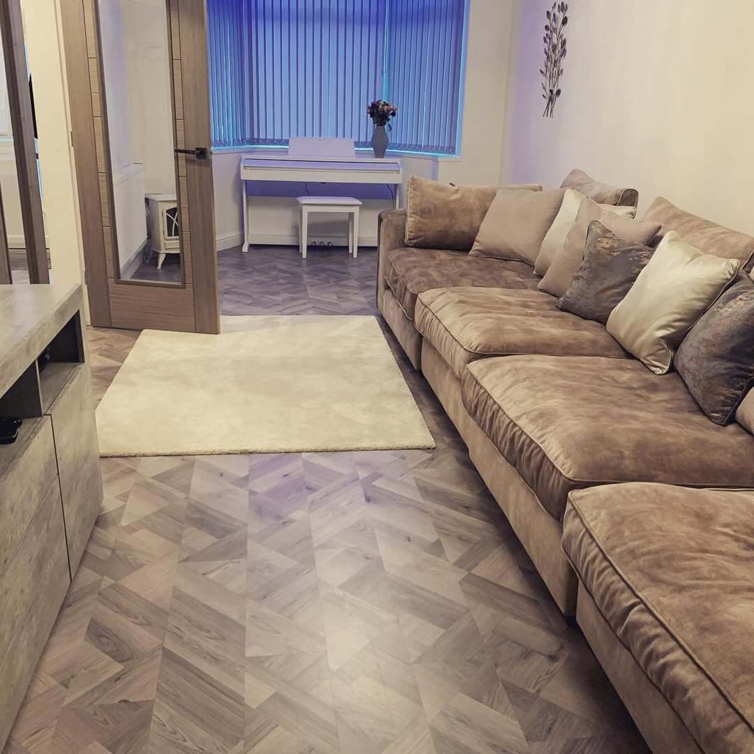 Ground Your Space with Geometric Wood Flooring