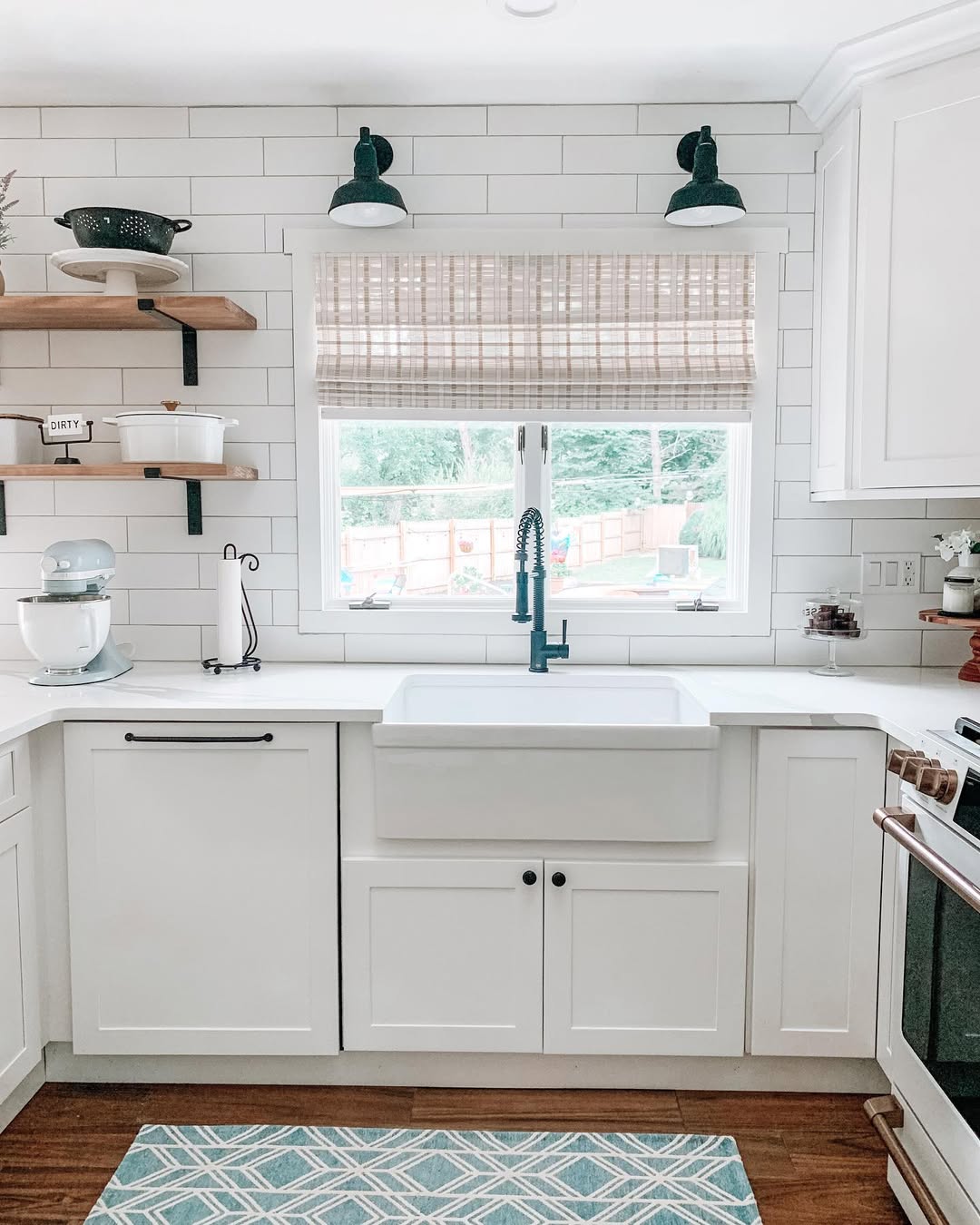 Frame Your Sink Area with Industrial Black Sconces