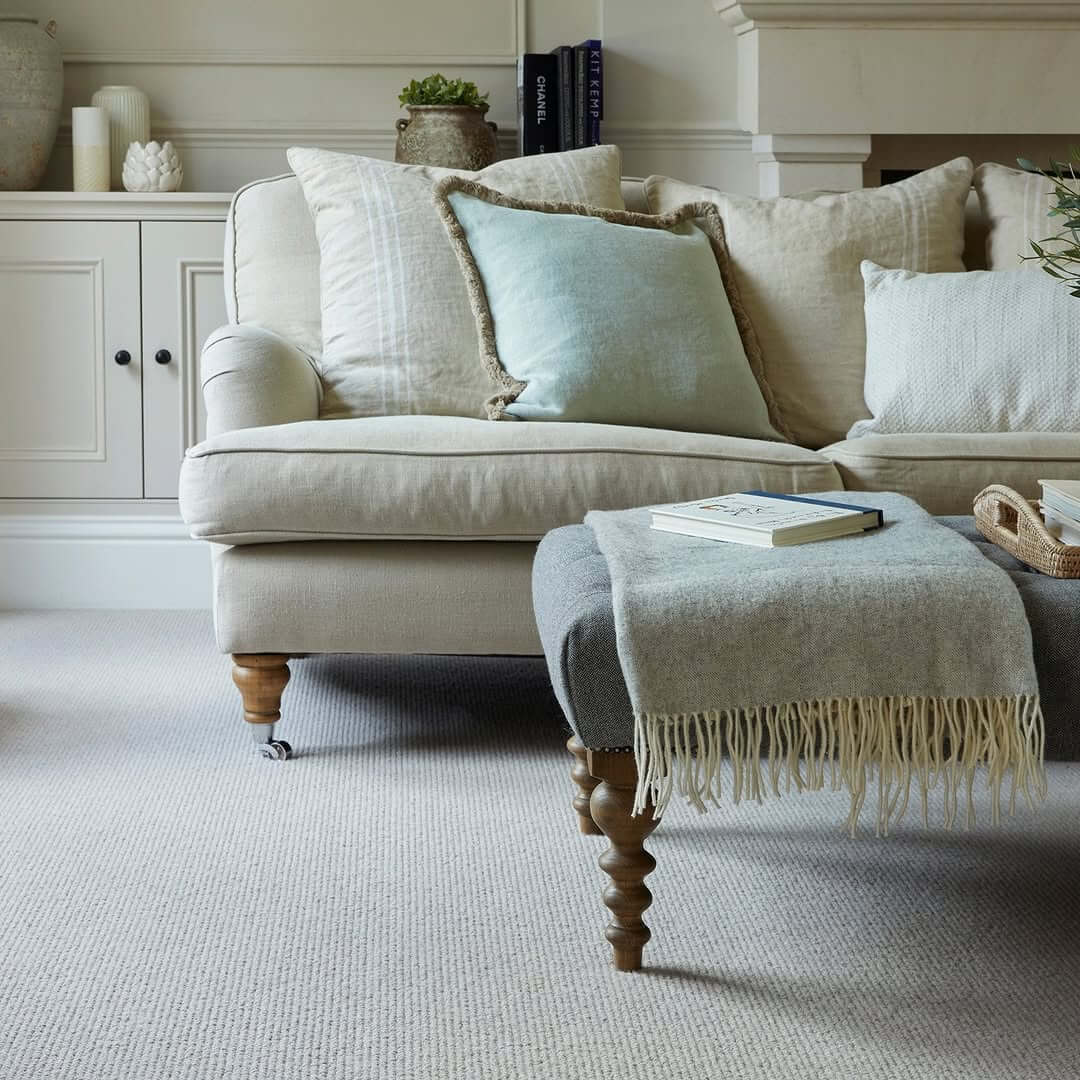 Light Ribbed Carpet Creates a Subtle Foundation