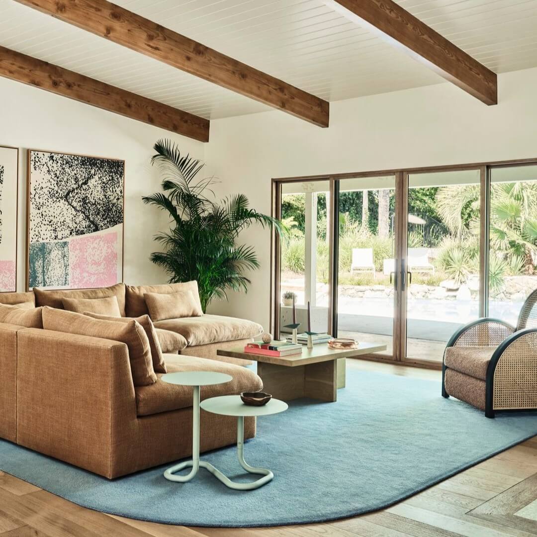 Soft Blue Carpet Creates a Serene Foundation