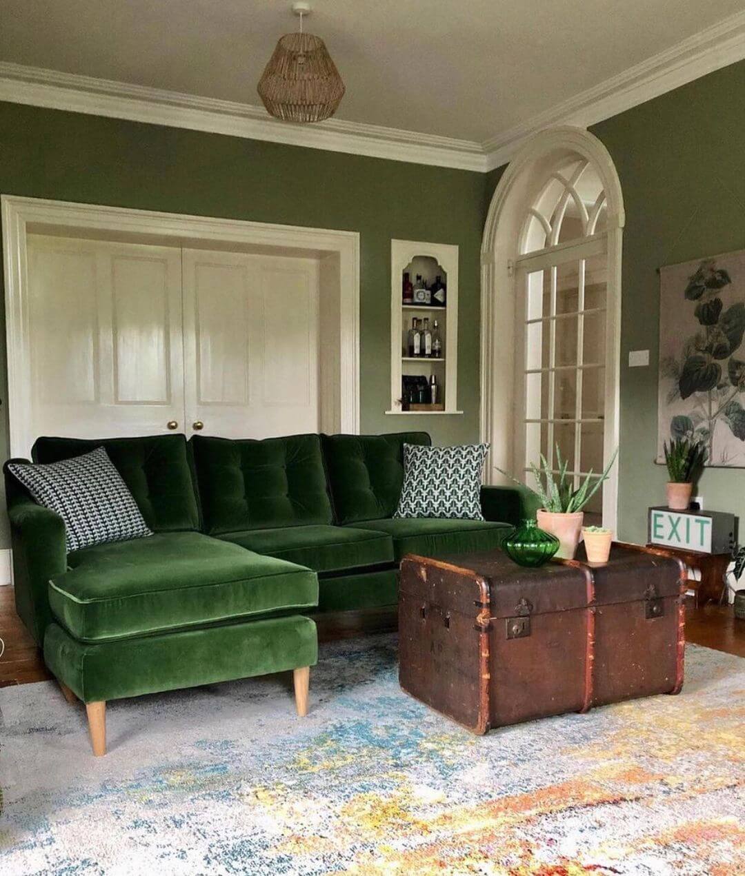 Complement Velvet Sofas with Painterly Abstract Rugs