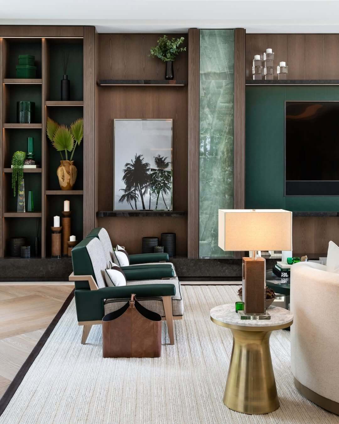 Define Your Seating Area with a Textured Cream Rug
