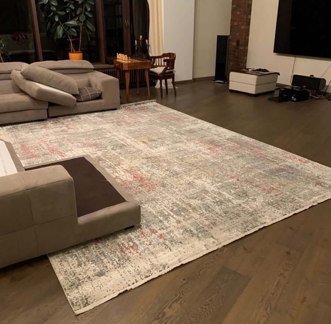 Distressed Abstract Rugs Add Subtle Color