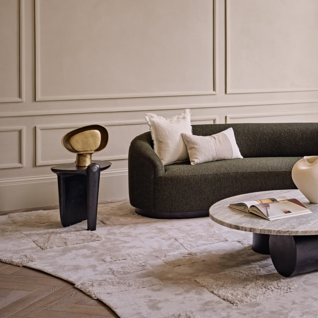 Textured Block Rugs Add Subtle Dimension to Neutral Spaces