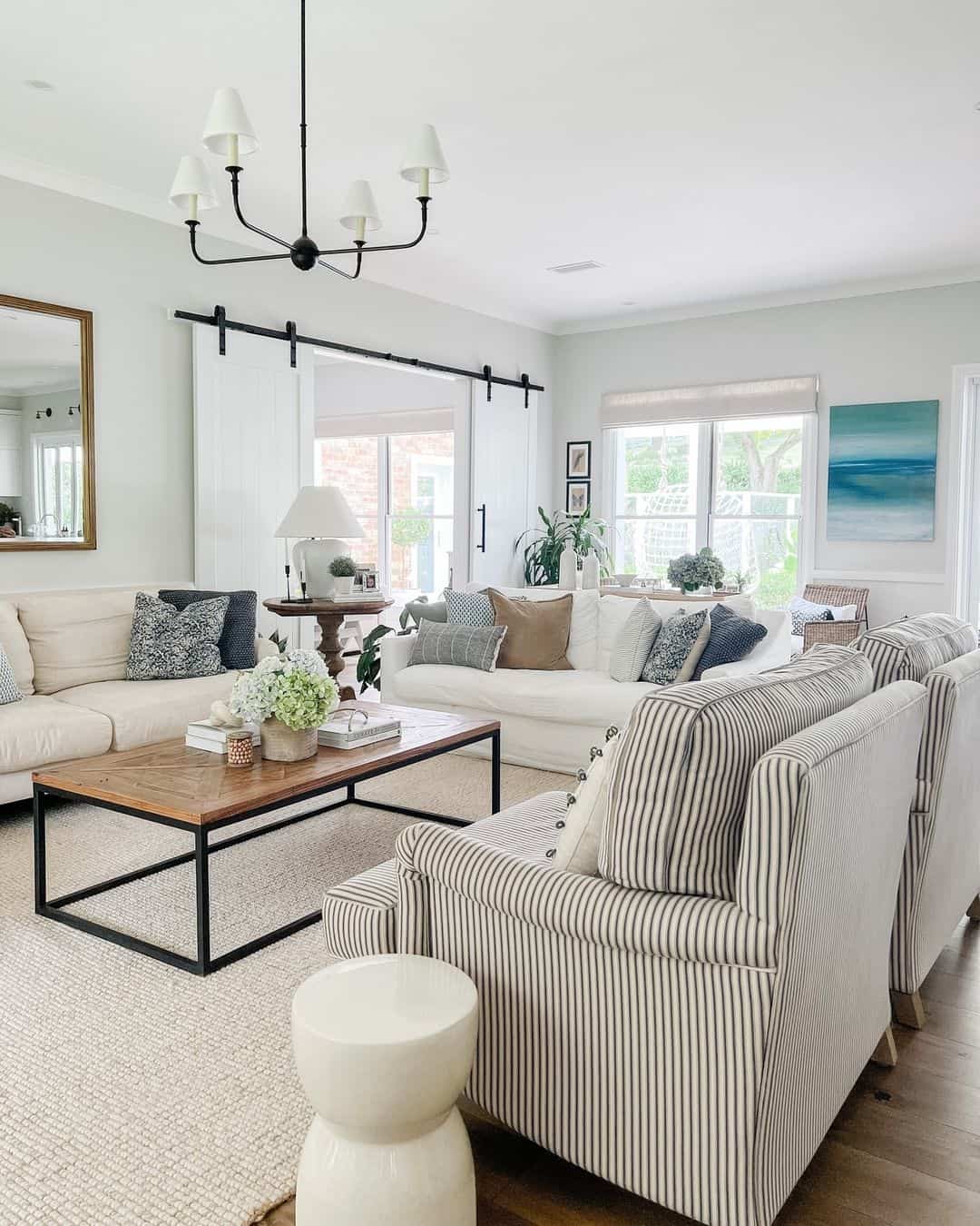 White Barn Doors for Breezy Transition