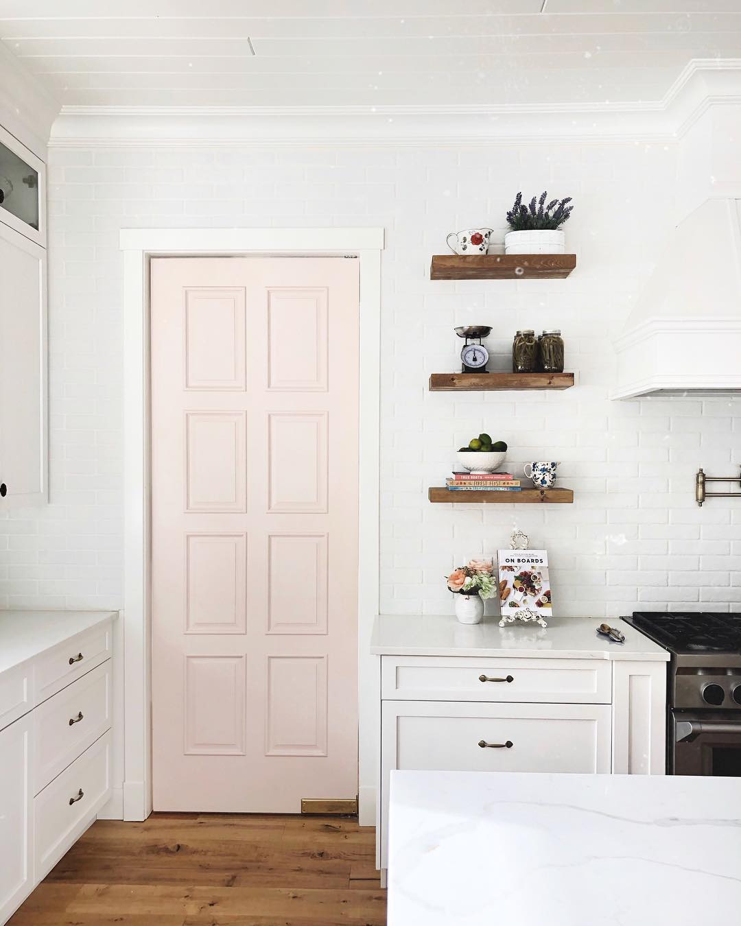 Panel-Molded Pantry Door in Soft Pink